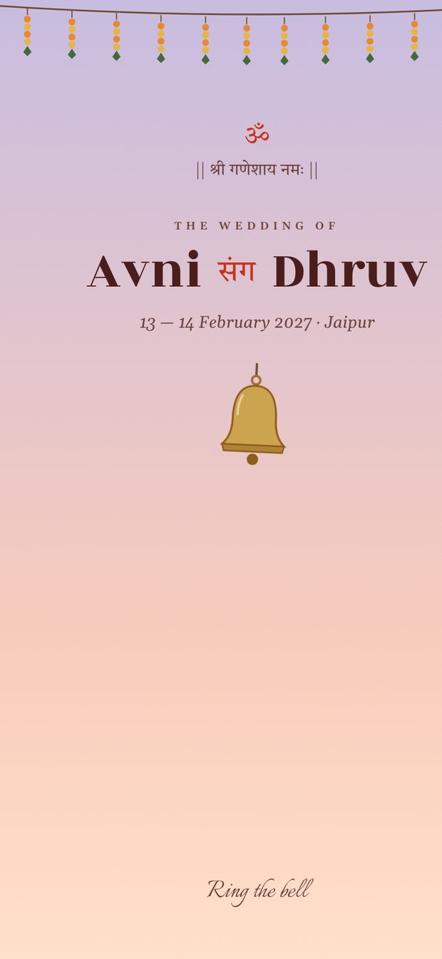 Avni and Dhruv invitation, closed