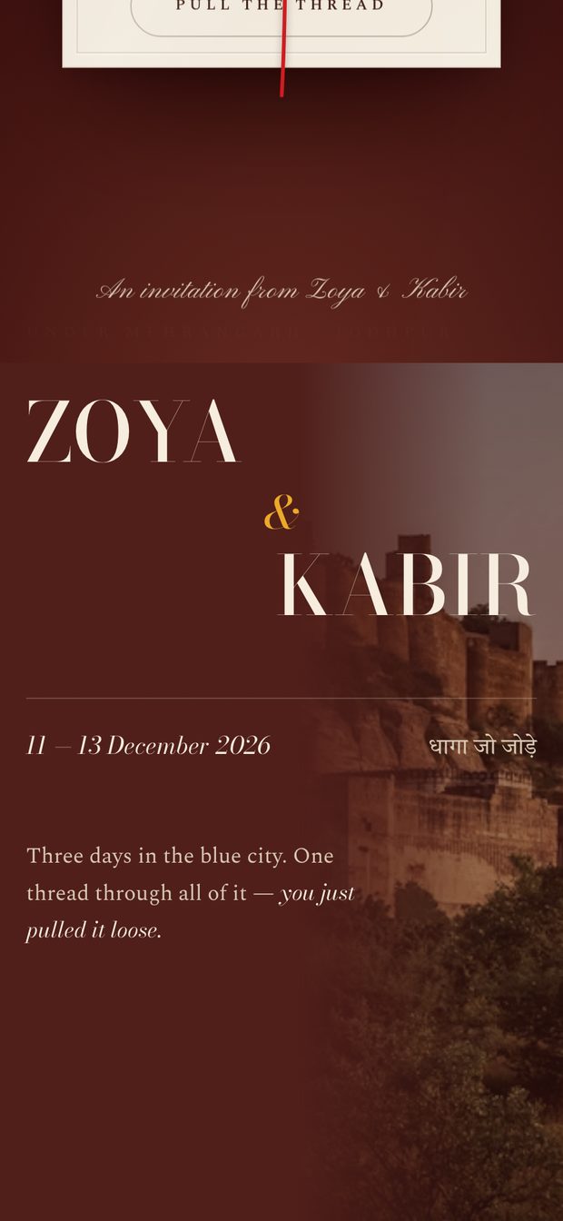 Inside Zoya and Kabir's invitation